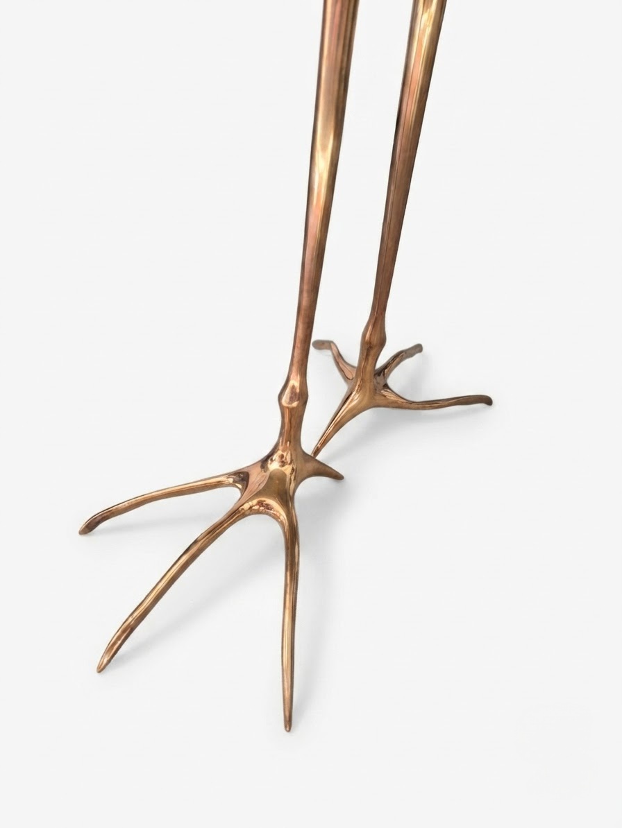 Piètement en bronze coulé, pattes d'oiseau